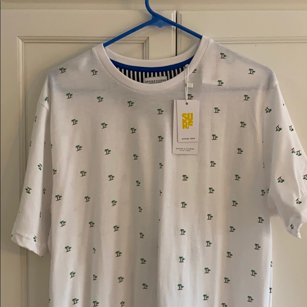 Men’s Denim & Flower Shirt